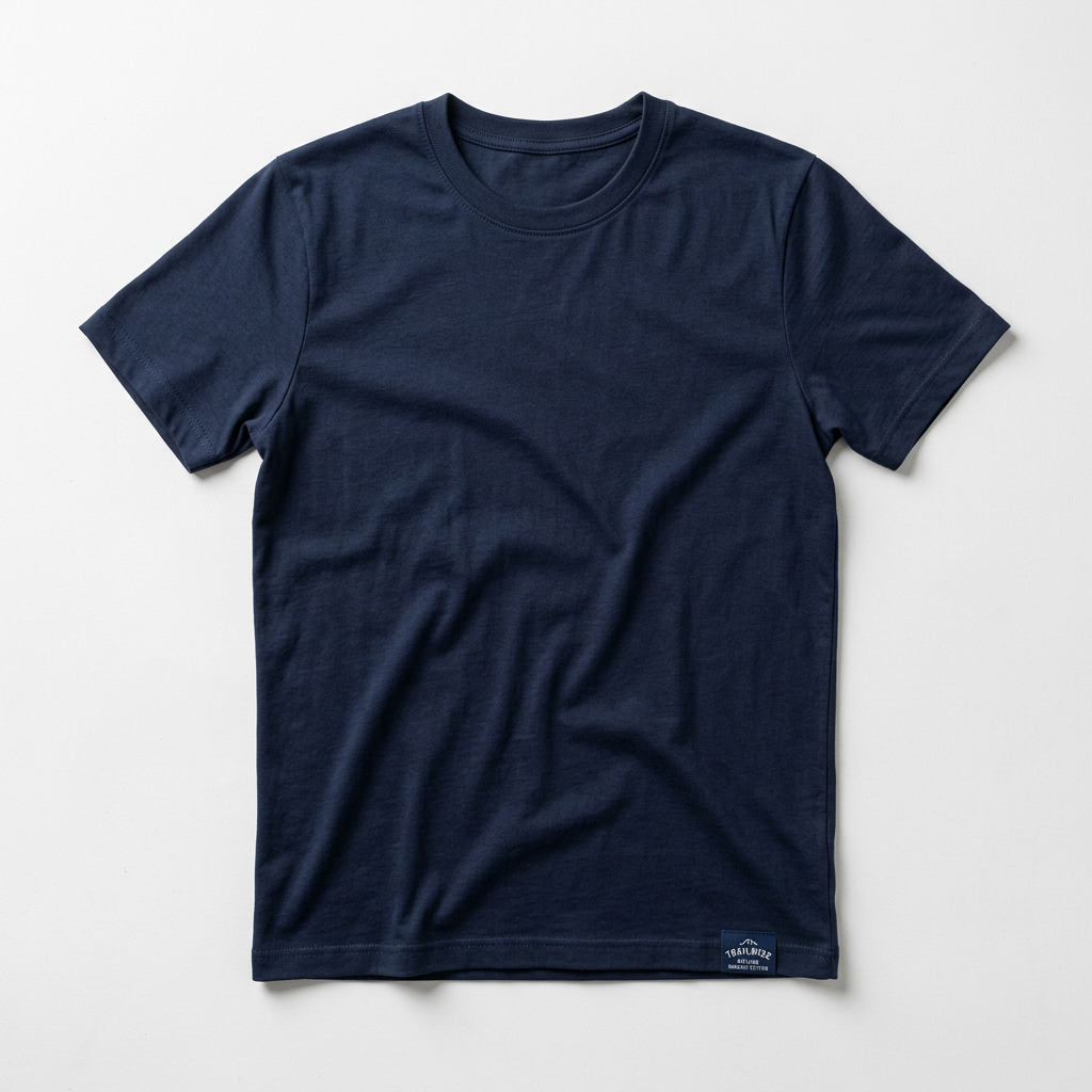 Trailwise Cityline T-Shirt in Navy shown flat on a white background